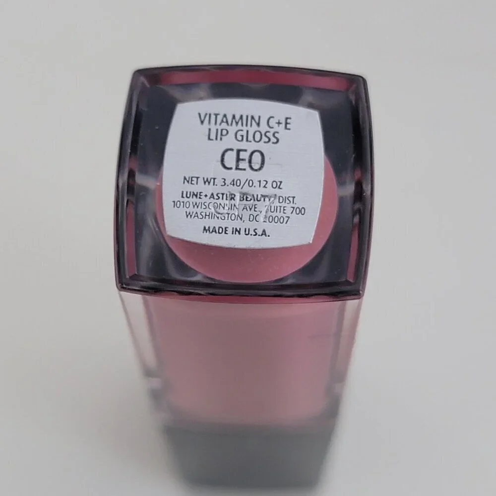 Lune + Aster CEO Lipgloss Vitamin C and Vitamin E Red Pink Gloss NEW